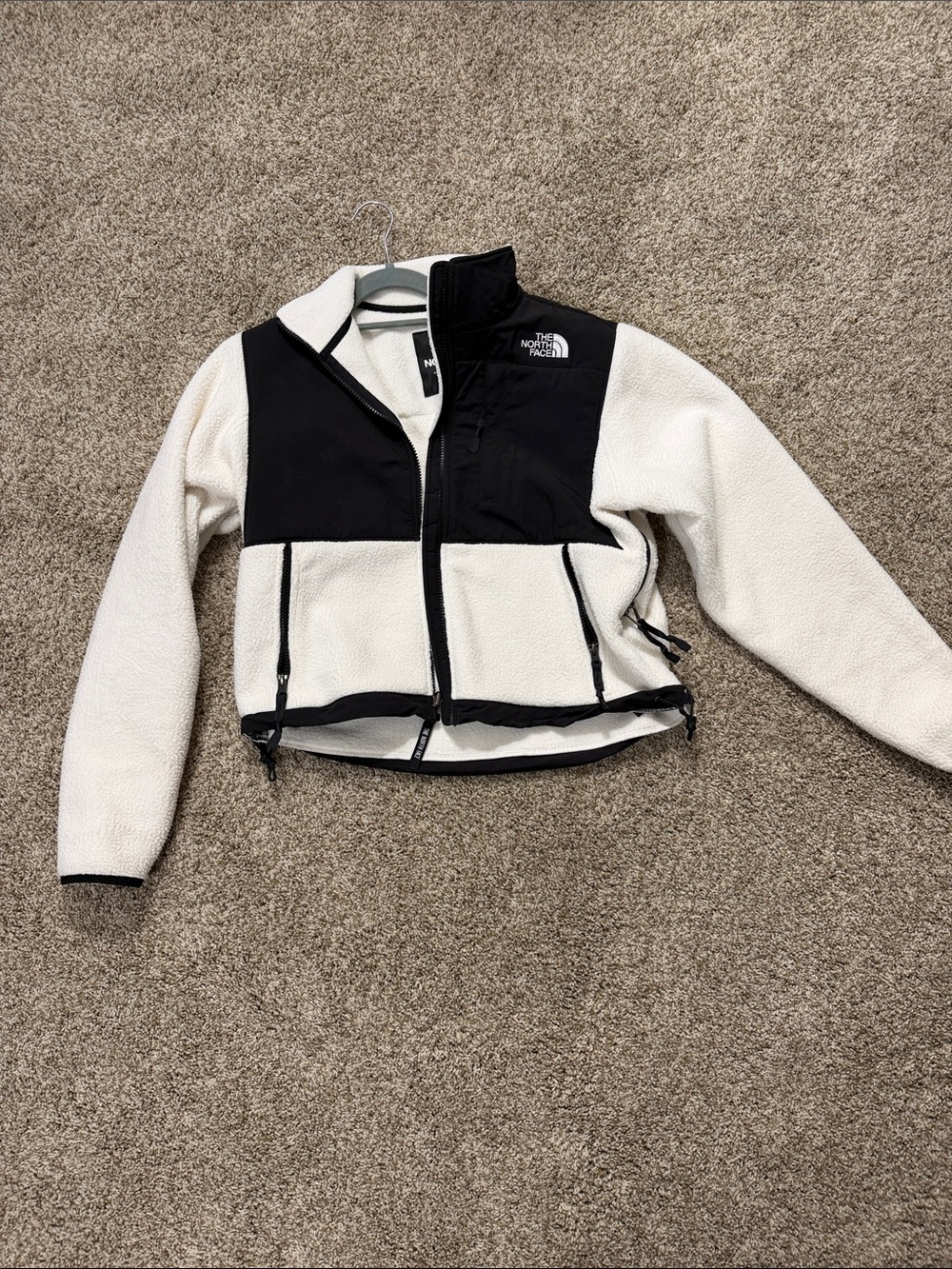 The North Face White and Black Sherpa Utility Jacket